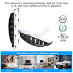 XHF 30pcs Adhesive Cable Wire Clips Black, Outdoor Cable Management Wire Organizer Cord Holder for Under Desk, Car, Wall, TV PC Ethernet Cable
