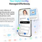 Popl Smart NFC Business Card - Sleek Modern Digital Business Card w/Instant App-Free Sharing - Customizable NFC Cards Compatible w/iPhone & Android (Limited Edition Black Lux)
