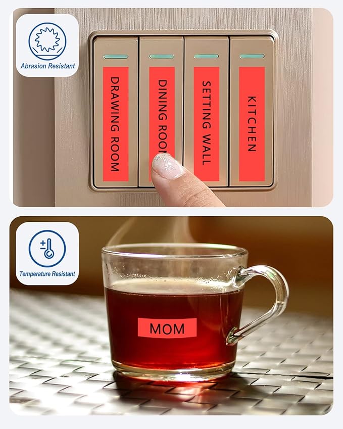 18mm 0.7 Black on Red Laminated Tape Compatible for Brother P Touch Label Maker Tape TZe-441 TZe 441 Tze441 Tz441 Tape for PT D400 D600 D610 P710BT, 3/4 Inch x 26.2 Feet, 3-Pack