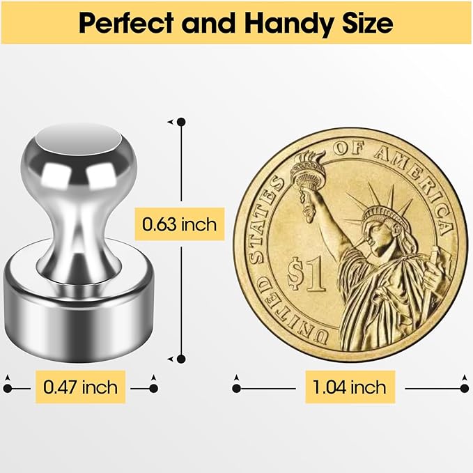 45 Pack Magnetic Push Pins - Whiteboard Magnets, Refrigerator Magnets, Small Push Pin Neodymium Magnets for Locker, Map, Kitchen, Office, School