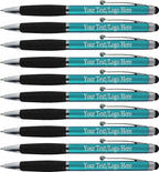 SyPen Personalized Pens With your Custom Logo or Text-600 Pack Bulk-for Businesses, Parties, and Events, 2 in 1 Ballpoint Pen & Stylus for Touchscreen Devices, L'Blue Barrel, Black Ink