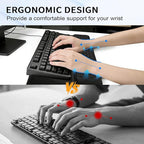 Starvortex Keyboard Stand with Wrist Rest, Ergonomic Keyboard Pad with Wrist Support, Keyboard Riser & Soft Memory Foam Cushion, 43cm Arm Rest Desk Accessories for Office,Home (Black)
