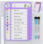 Magnetic Chore Chart for Kids, ADHD Task Tracker Easy-Check Routine Dry Erase Board, to-Do List Planning Tool with Stand for Fridge/Desk/Home/School, 6 Reusable Sheets, 2 Markers Purple