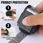 Nezyo 2 Pack Identity Protection Roller Stamp Identity Theft, Confidential, Privacy Roller Stamp Information Blocker and 4 Pack Refill Ink for ID Account Data Address Security(Black)