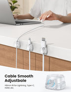 6Pack Cord Organizer, Office Desk Accessories - Lamicall Clear Cable Management Clips, Home Workspace Chritsmas Organization Accessories, Nightstand Desk Decor, Dorm Room Desktop Gadget Essentials