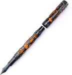 Conklin Endura Deco Crest Fountain Pen in Orange with Rose Gold Accents – Stub Nib, Refillable Luxury Writing Instrument