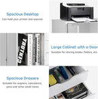 Giantex File Cabinet, Mobile Lateral Filing Cabinet with 5 Drawers &1 Door, Wheels, Rolling Storage Organizer for Home Office, Study Room (31”x 15.5” x 25.5”, White)