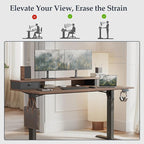 Klicelor 48 Inch Electric Standing Desk with Drawers, Adjustable Height Small Sit Stand Desk for Home Office, Compact Computer Workstation with Storage– Dark Walnut