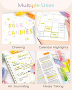 Four Candies 8 Pcs Highlighters Assorted Colors, Cute Pastel Highlighter Set, Quick-Dry, Soft Chisel Tip, No Bleed Highlighter, Aesthetic Highlighters for Christmas