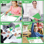 Two Pocket Portfolio Folders, PANDRI 60 Pack 3 Hole Punched 2 Pocket Folders for 3 Ring Binder, Letter Size Paper File Folder for School Office Home Business, Green