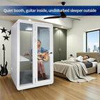 Soundproof Office Pod Booth, Quiet Meeting Pod with Acoustic Panels, Mobile Focus Room, Privacy Silent Booth for Private Phone Calling, 1-2 Person Workspace with Sound Isolation W55in D48in H92in