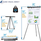 Lightweight Aluminum Flip-Chart Presentation Easel (2-Pack, Black)