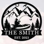 Custom Metal Outdoor Name Sign, Custom Fishing Metal Sign, Personalized Fishing Metal Monogram Sign, Fishing Gifts for Men Dad