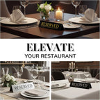 6 Reserved Table Signs – Silver Stainless Steel | Elegant, Durable & Reusable Reserved Signs for Wedding Receptions & Restaurants | Wedding Accessories & Restaurant Supplies by Adaptic Group®