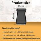 Square Chair Leg Protectors for Hardwood Floors, 16 Pcs Silicone Felt Furniture Leg Cover,Black.1.575" to 1.811".