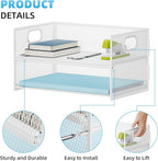 Marbrasse 2 Tier Paper Organizer Letter Tray, Mesh File Organizer with Handle, Paper Sorter Desk Organizer for Home Office Supplies - White