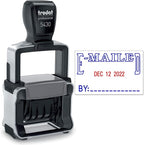 Trodat 5430 Professional Self-Inking Date Stamp with E-MAILED - Blue/Red 2 Color Ink