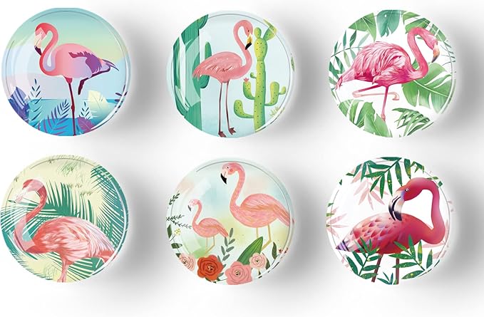 12Pcs Glass Strong Magnetic Refrigerator Magnet Fridge Sticker,Cute Flamingo Fridge Magnets Decoration for Crafts,Strong Fridge Magnets for Kitchen, School,Office Whiteboard, Cabinet and Dishwasher