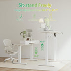 Agilestic 48 Inch Electric Standing Desk with Drawers, Adjustable Desk with Storage Shelf, Stand Up Home Office Computer Table, Splice Board, White