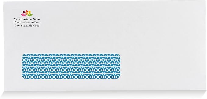 Aimoh 500#10 Custom Printed Single Left Window Self Seal Security Envelopes, Text and Logo Customization, Self Sealing Closure, Security Tinted, Size 4-1/8 x 9-1/2 Inches, 24 LB, 500 Count (72352)