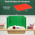 rookea 24 Pack Desk Dividers for Students with 40 Labels, Foldable Waterproof Classroom Privacy Shields Desk Privacy Panel, Plastic Folder Desk Divider for Testing Offices Classroom Teachers Supplies