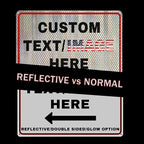 Custom Directional Arrow Sign, Glow in the Dark/Reflective Option, Personalized Metal Address Plaque, Customize for Business Logo, Office, Home, Yard, Outdoor 12''x8''