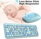 MOFII Wireless Keyboard and Mouse Combo Silent, Slim Compact 2.4G USB Full Size, Cute 110 Keys Keyboard for PC, Notebook, MacBook, Tablet, Laptop, Windows System