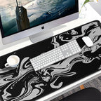 Gaming Mouse Pad, 31.5x15.7 inch Large Extended Computer Keyboard Mouse Mat, Water Resist Non-Slip Mousepad Rubber Base Long XXL Desk Mouse Pad for Gaming, Office & Home, Marble White