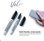 Volcanics Black Dry Erase Markers Low Odor Fine Whiteboard Markers Thin Box of 30