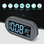 DreamSky Alarm Clocks for Bedrooms, Auto Set Digital Desk Clock for Bedside Nightstand, Electric Clock with Dimmable Brightness Dimmer, Auto DST, USB Port, Date, Temperature, Snooze