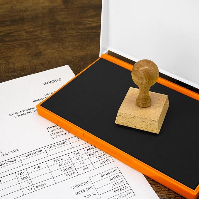 2 Pack Plastic Case Stamp Pad Large Size, Dark Yellow Color - Size: 4" x 7" - Choose from 15 Ink Colors