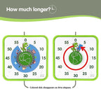 TWENTY5 SEVEN Countdown Timer 7.5 inch, 60 Minute 1 Hour Visual Timer for Classroom Teaching Tool Office Meeting, Mechanical Countdown Clock for Kids Exam Time Management Magnetic, Green Dinosaur