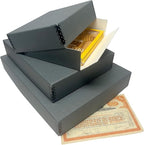 Lineco Museum Archival Storage Box, 9.75x12.75x3 in. Drop Front Design. Acid-Free with Metal Edge. Organize Photos, Pictures, Prints, Documents, Crafts, DIY. Gray, 1 Pack