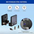 Glass Clamp－4PCS Adjustable Glass Shelf Bracket, 1/3 "-1/2 " 304 Stainless Steel Glass Clamps, Glass Clamp Bracket is Suitable for Railing, Stairs, Glass Wall, All Kinds of Glass (Black-20pcs)
