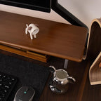 ROCDEER Bamboo Monitor Stand Riser with Acrylic Legs for Desk, 31.5 Inches Desktop Shelf Supports for PC Computer Monitor, Laptops, Printer, Speakers (Brown)