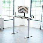 VIVO Electric 63 x 32 in Standing Desk, Memory Height Adjustment, 1B Series, Holds 220 lbs, Reclaimed Wood Top Gray Frame, DESK-KIT-1G1P