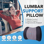 Lofty Aim Lumbar Support Pillow for Car, Memory Foam Lumbar Pillow for Lower Back Pain Relief - Back Cushion for Driving, Chair Support for Car-Office Chair, Wheelchair - Black&Gray
