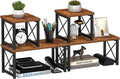 Honiter 2 Sets Desk Shelf, Desktop Organizer Shelf, 2 Tier Independent Stackable Desktop Shelves, Desktop Office Storage Rack Display Shelf