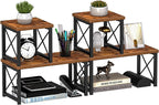 Honiter 2 Sets Desk Shelf, Desktop Organizer Shelf, 2 Tier Independent Stackable Desktop Shelves, Desktop Office Storage Rack Display Shelf