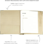 Savor | 2025 Edition The Folio™ Document Organizer | Custom Dyed Cloth-Bound Expanding File for Important Papers, Passports, Birth Certificates & More | Ideal for Home Organization & Graduation Gift