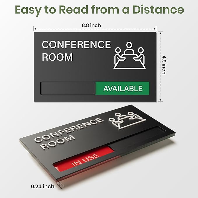 Wellness Room Sign, Do Not Disturb Office Door Signs, Available In Use Sign, Privacy Slide Door Signs Tell Whether Wellness Room Vacant or Occupied