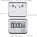 Digital Kitchen Timer Magnetic Loud Alarm, Large LCD Screen Silent/Beeping Multi-Function for Teachers Classroom Kids, Black