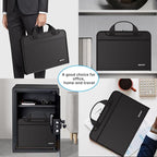 ENGPOW Accordion File Organizer, Fireproof Expanding File Folder with 13 Pockets Document Organizer with Handle & Labels, Portable Home Travel Safe Storage for Letter A4 Files and More, Black