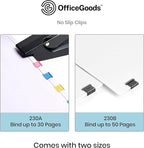 OfficeGoods No Slip Clip Refills - Binds Up to 50 Pages - Reusable - Works with No Slip Clip Dispenser - 50 ct Box Each Small & Large - 100 ct Total - Multicolor