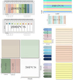 BAYTORY 1610 Sheets Transparent Sticky Notes with Highlighter Tape, Clear Waterproof 3 x 3 inch See Through Memo Pad, Self-Adhesive Translucent Writable Index Tabs for Annotating Books