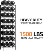 M MZG 8 Tier 2000 lbs Storage Rack Metal Wire Shelving Unit, Storage Standing Shelf Organizer for Laundry Bathroom Kitchen Pantry Closet Garage Basement Utility Room, Black 13.8" D x 23.6" W x 79.5" H