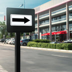 Black Arrow Sign Aluminum 10 x 5 Inch Heavy Duty Metal Waterproof Reflective Directional Sign for Outdoor 2 Pack