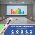 QUI Presentation Clicker for PowerPoint, RF 2.4GHz USB C Wireless Presenter Remote with Volume Control, PowerPoint Clicker Slide Advancer for Mac, Windows, Laptop, Keynote