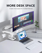 HUANUO Single Monitor Mount, 13 to 32 Inch Gas Spring Monitor Arm, Adjustable Stand, Vesa Mount with Clamp and Grommet Base - Fits 4.4 to 19.8lbs LCD Computer Monitors