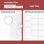 IN-LUXPRO Planner 2026 Daily Weekly and Monthly,8.5"x6.5",12 Months Spiral Bound Calendar Agenda with Self-adhesive Pen Holder,2026 Appointment Book with Vegan Leather Soft Cover,Red